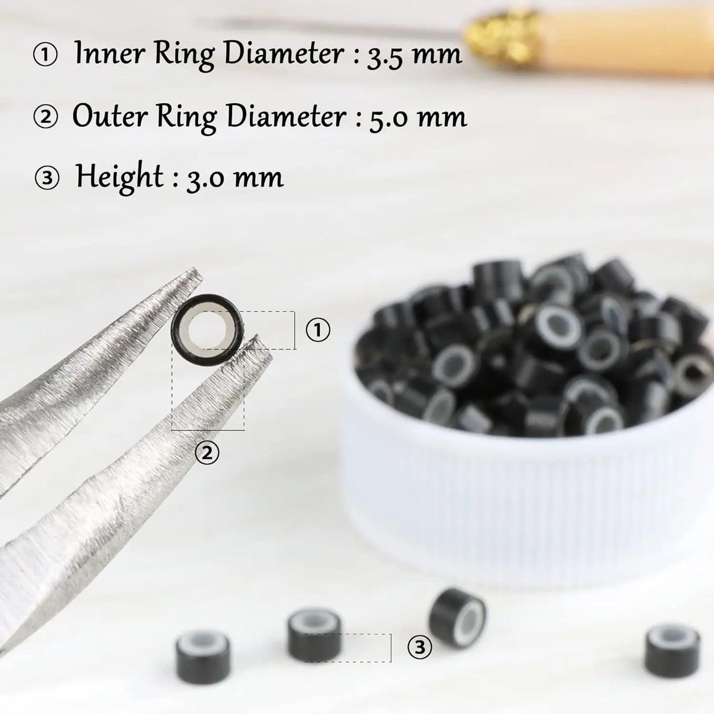 1000 pcs hair micro ring silicone