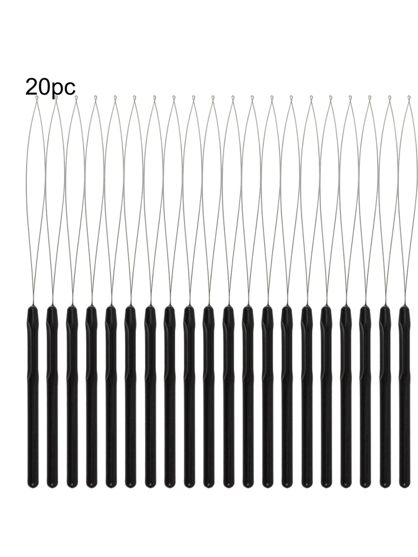 10 pcs Hair Extensions Loop Outil de crochet de traction d’aiguille Outil de boucle d’enfilage d’aiguille pour perles de microlien en silicone