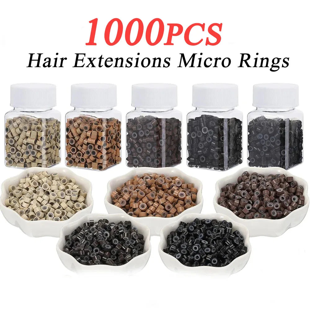 1000 pcs hair micro ring silicone