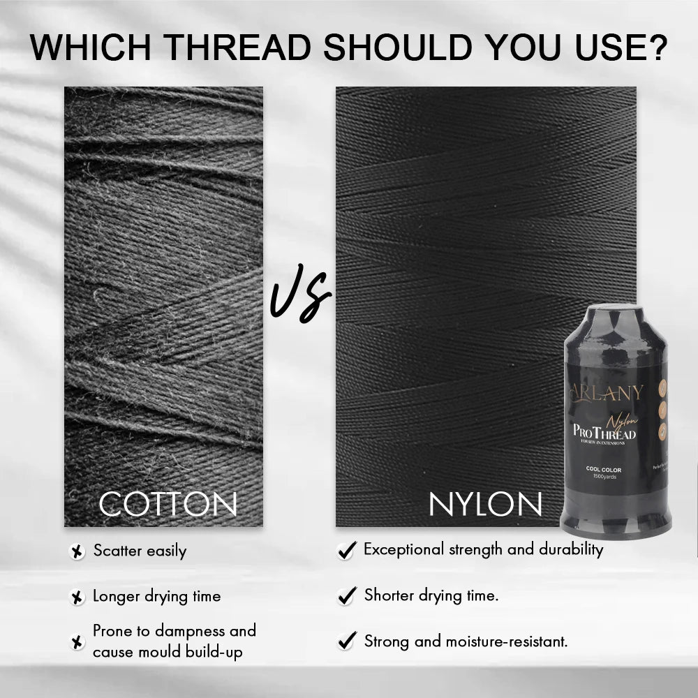 Fil de couture d’extension Weft/Tissage de cheveux de 1300m Fil collé en nylon